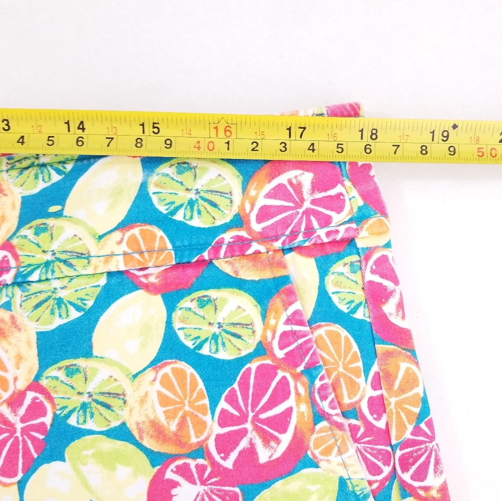JUNIPER + LIME Bright Multi Color Citrus Slice 4" Shorts 16 - Picture 8 of 10